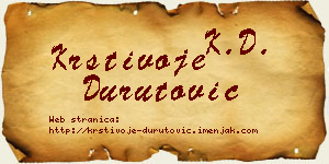 Krstivoje Durutović vizit kartica